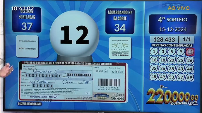 Morador de Assis ganha 220 mil reais no Hiper Saúde do último final de semana