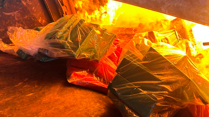 Drogas foram incineradas na última segunda-feira, dia 22 de junho - FOTO: Polícia Civil