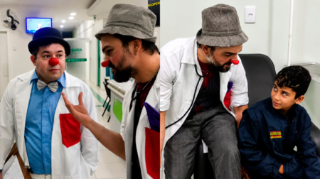 Cócega Terapia leva alegria, esperança e afeto aos corredores do Hospital e Maternidade de Assis Intervenção artística foi realizada na última quinta-feira, dia 18 de junho - FOTO: Divulgação