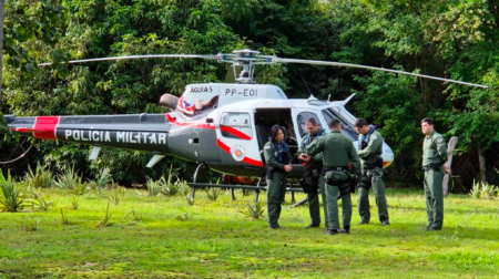 Helicóptero Águia auxilia nas buscas por Victor Zandonadi - FOTO: Enviada ao Portal AssisCity