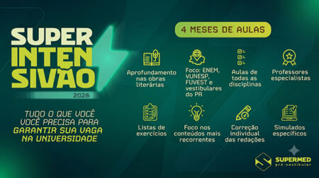 SuperMed abre matrículas para o Super Intensivão 2026; curso começa em agosto e prepara estudantes para o ENEM e principais vestibulares