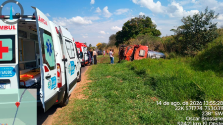 Acidente aconteceu nesta sexta-feira, dia 14, por volta das 13h30 - FOTO: Polícia Militar Rodoviária